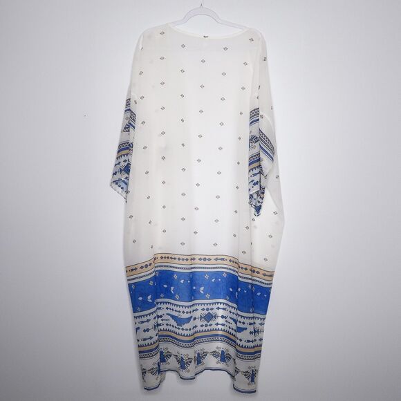 Cupshe Womens‎ Boho Geometric Long Chiffon Swimsuit Kimono Kaftan - Picture 9 of 9